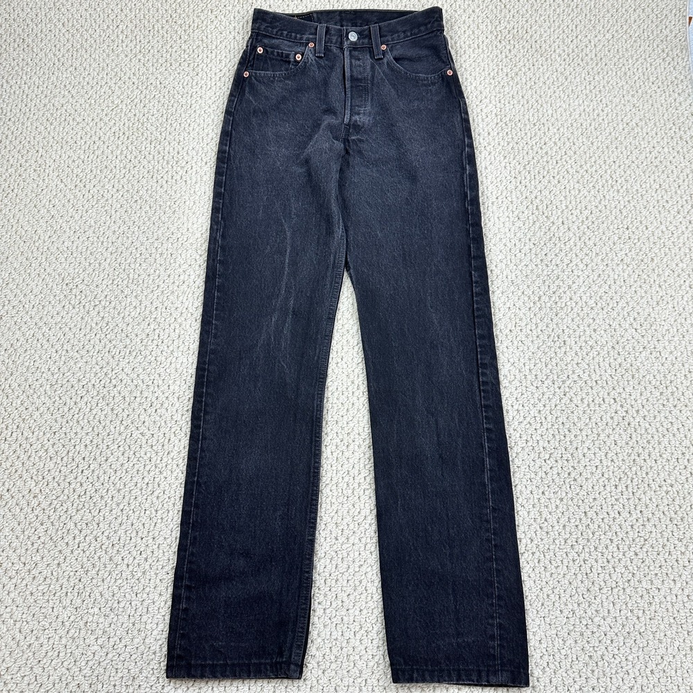 Vintage Levis 501 0660 Jeans Fits Womens 26x33 Black Straight Made in USA 90s